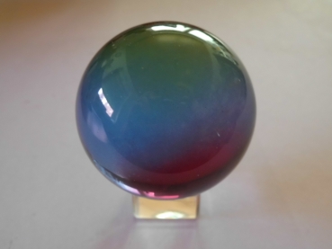 Crystal glass ball clear, coated - rainbow effect