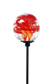 Garden stake dream ball 14 - red sculpture