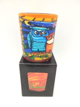Votive Glass - Owls by Day