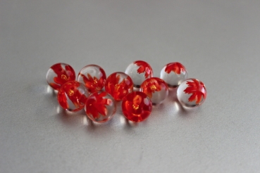 Red flower with style 16mm - 3D effect