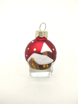 Baumkugel Winterlandschaft - 3cm rot