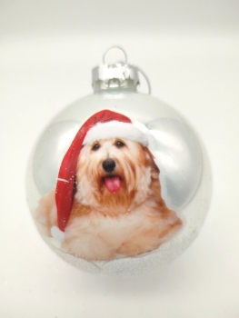 Tree ball dog motif - white