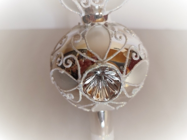 Preview: Baumspitze silber mit Reflektoren