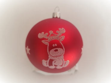 Bauble with moose - red