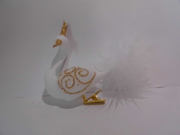 Tree decoration swan - white