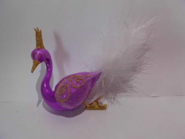 Tree decoration swan - dark pink