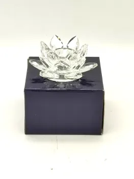 Kerzenhalter Lotusblüte, Kristallglas