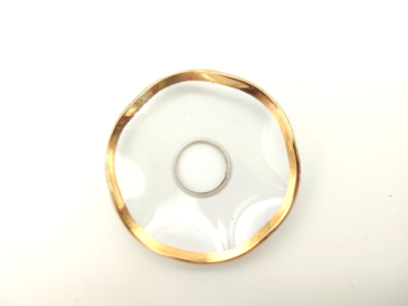 Drip catcher standard clear, wavy, gold edge - 55/15mm
