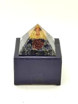 Orgonit Pyramide - Sodalith mit Mond und Sternen
