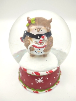 Snow globe owl with cup
