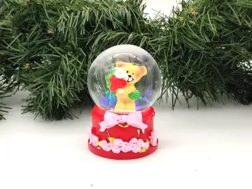 Glitter Globe Teddy Bear Bouquet – Red