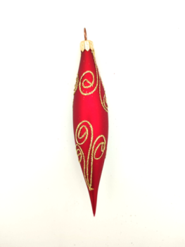 Tree ball cones - red, frosted