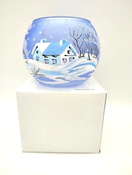 Preview: Windlicht Schneemann, blau - UKR