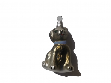 Bauble dog gray with blue scarf