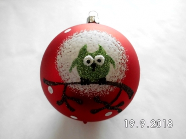 Bauble owl 8cm