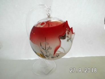 Weihnachtskugel mit Ständer - Rot