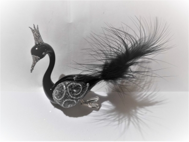Tree decoration swan - black