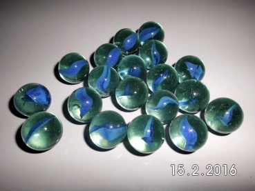 Aquarius, blue with pattern 16mm