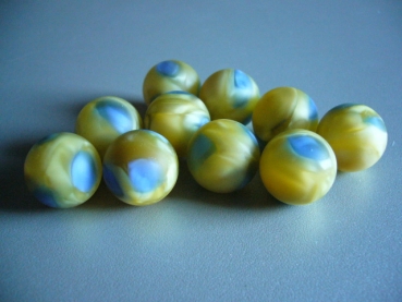 Yellow with blue dots professional marble 16.48mm
