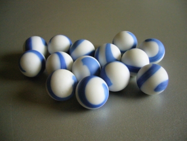 White with blue stripes Professional Marble 16.48mm