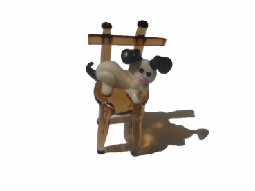 Dog on chair - white