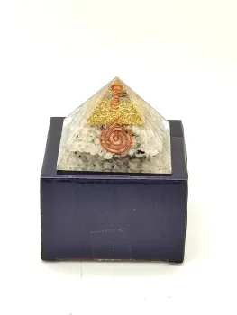 Preview: Orgonit Pyramide - Mondstein mit Mondsymbol