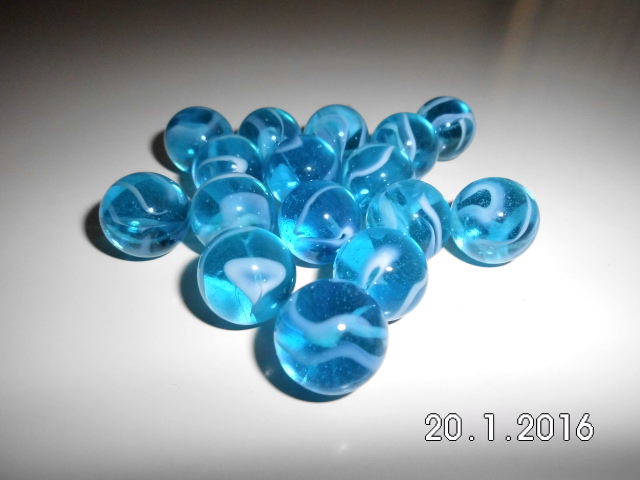 25 Murmeln aus Glas Sauerstoff 16mm Glasmurmel blau 130063 Glaskugel 