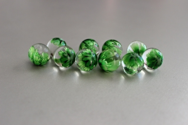 Green flower 16mm - 3D effect