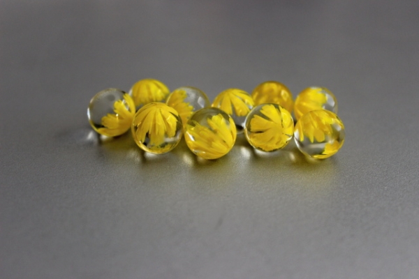 Yellow flower 16mm - 3D effect
