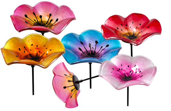 Gartenstecker Blüte - Rosa