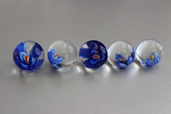 Blue flower with style 25mm - 3D effect