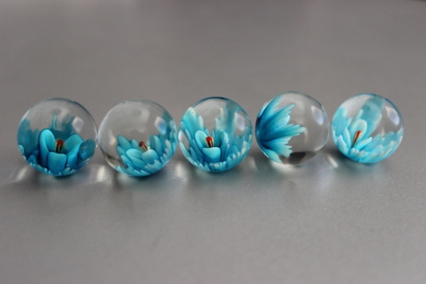 Light blue flower with style 25mm - 3D effect