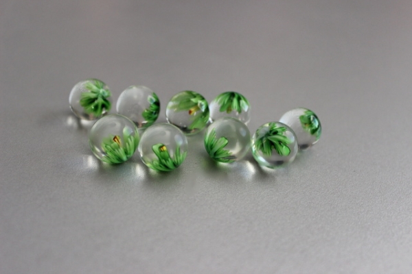 Green flower with style 16mm - 3D effect