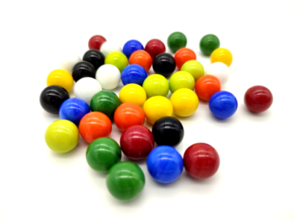 40 Murmeln in 8 Farben sortiert 14mm