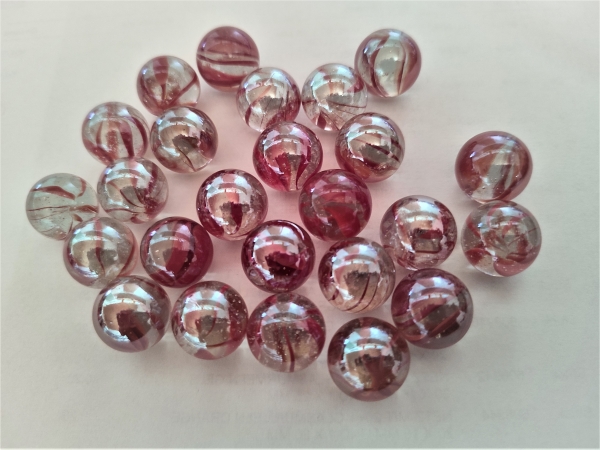 Red, striped iridescent - 16mm