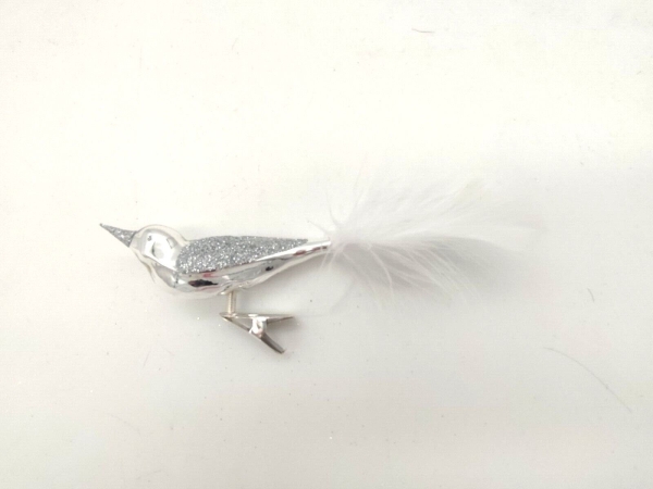 Baumschmuck Vogel silber