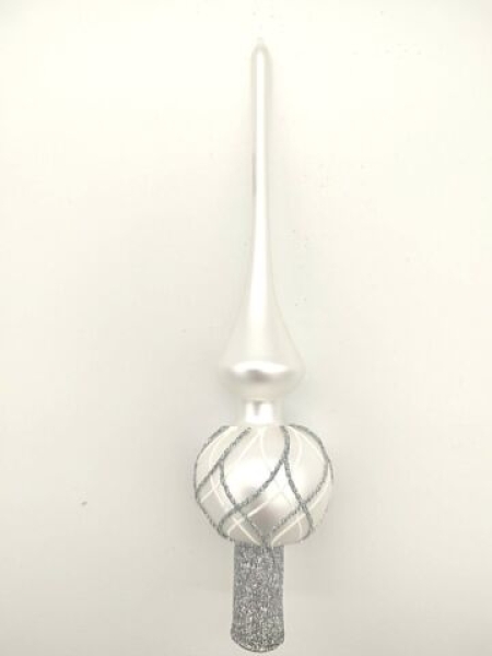 Tree top with ball in silver - 17cm