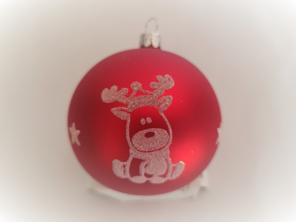 Bauble with moose - red