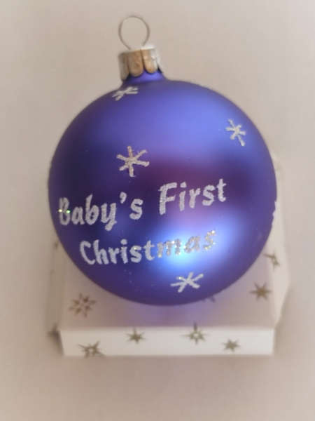 Bauble First Christmas - blue
