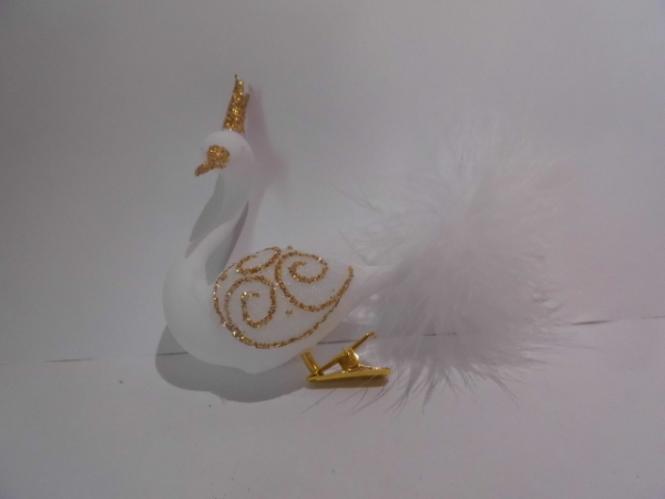 Tree decoration swan - white
