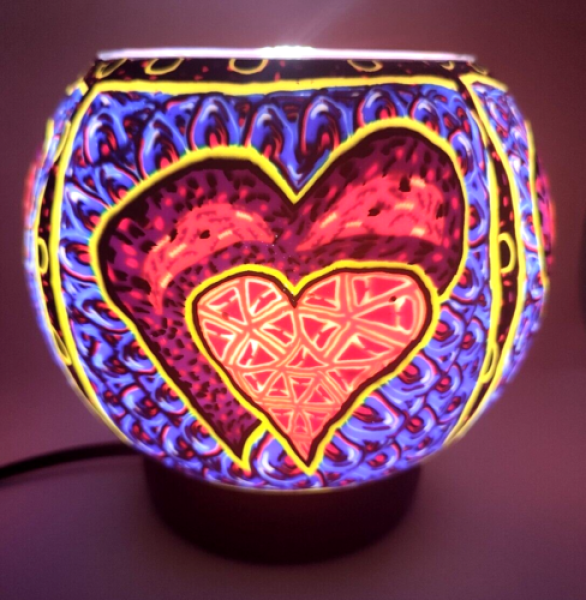 Lamp with electr. Lighting - Hearts