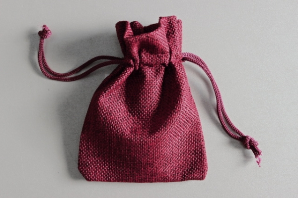 Marble bag dark red - jute