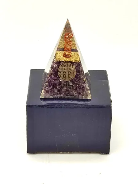 Orgonit Pyramide - Amethyst Blume des Lebens
