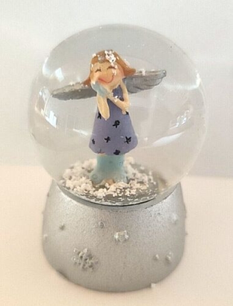 Snow globe angel - blue