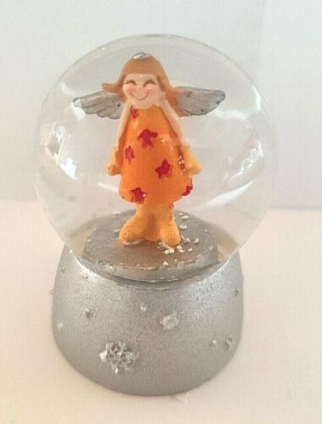 Snow globe angel - orange