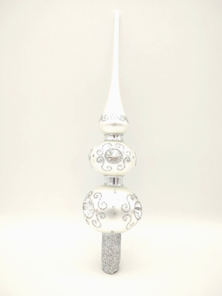 Tree top with reflector and 2 balls in silver