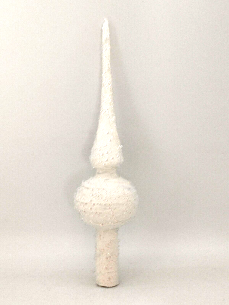 Tree topper with white ball and beads