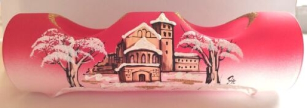 Tea light holder for 2 lights "Stiftsruine Bad Hersfeld" in red