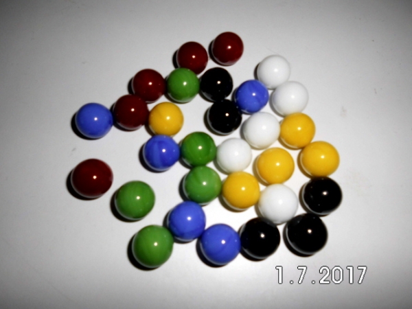 30 Murmeln in 6 Farben sortiert 14mm