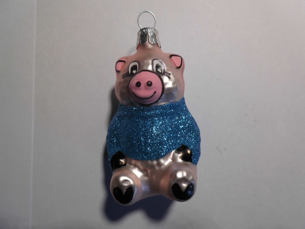 Bauble pig aquamarine